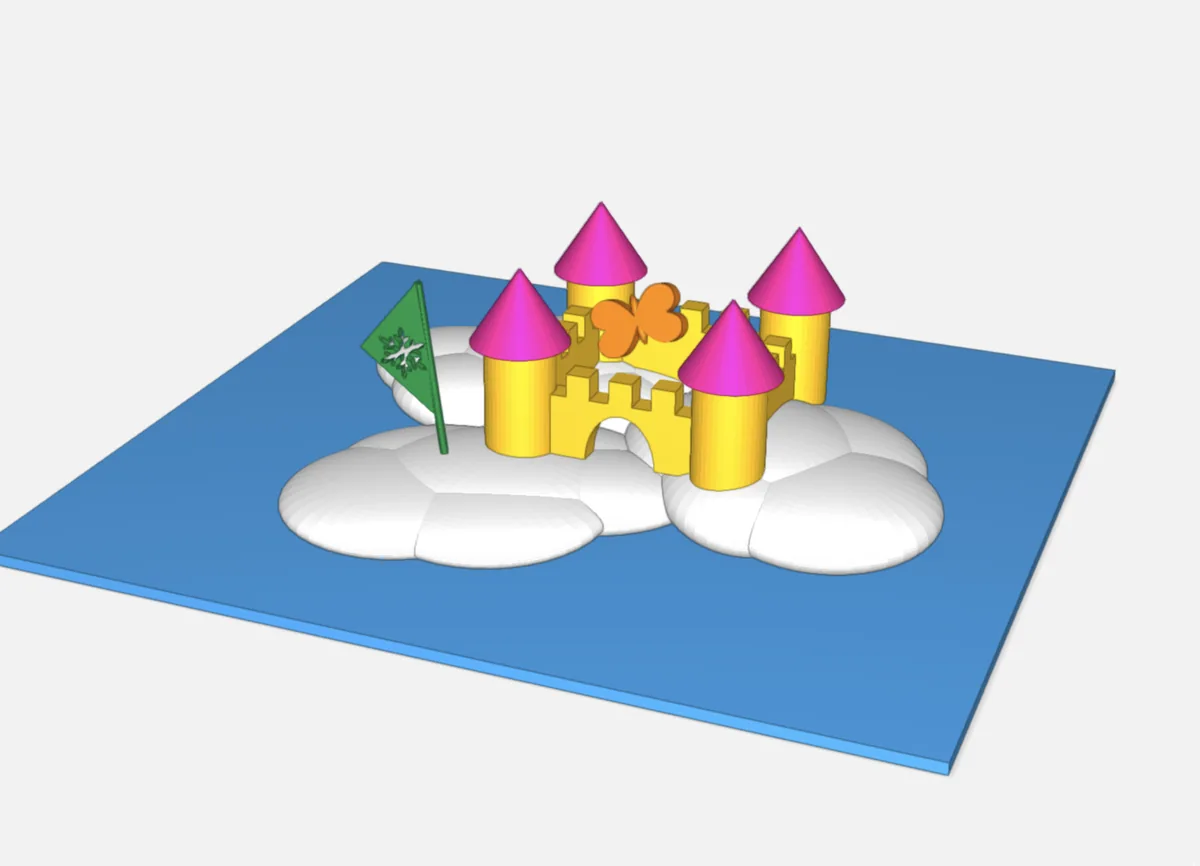 3D-Modell in TinkerSchool: Wolkenschloss